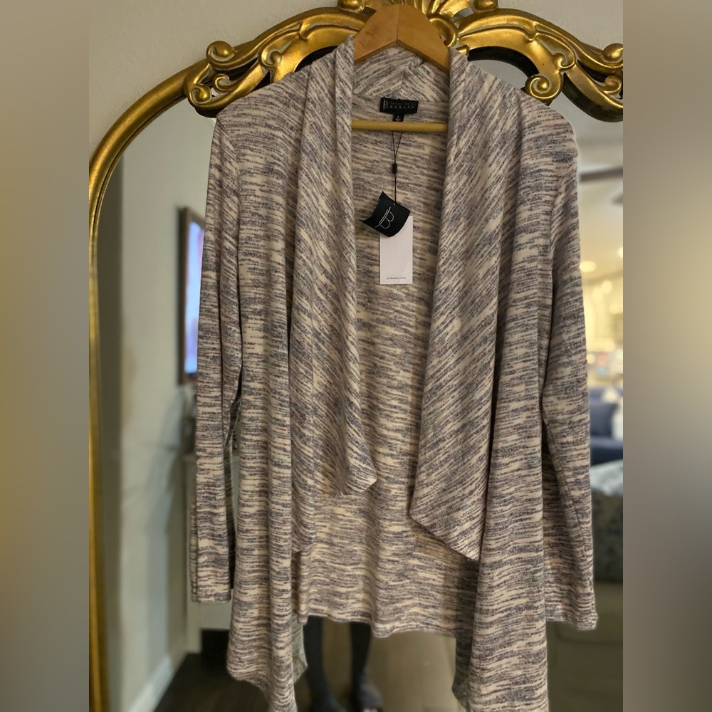 BOBEAU Draping Waterfall Brushed Heathered Cardigan NWT